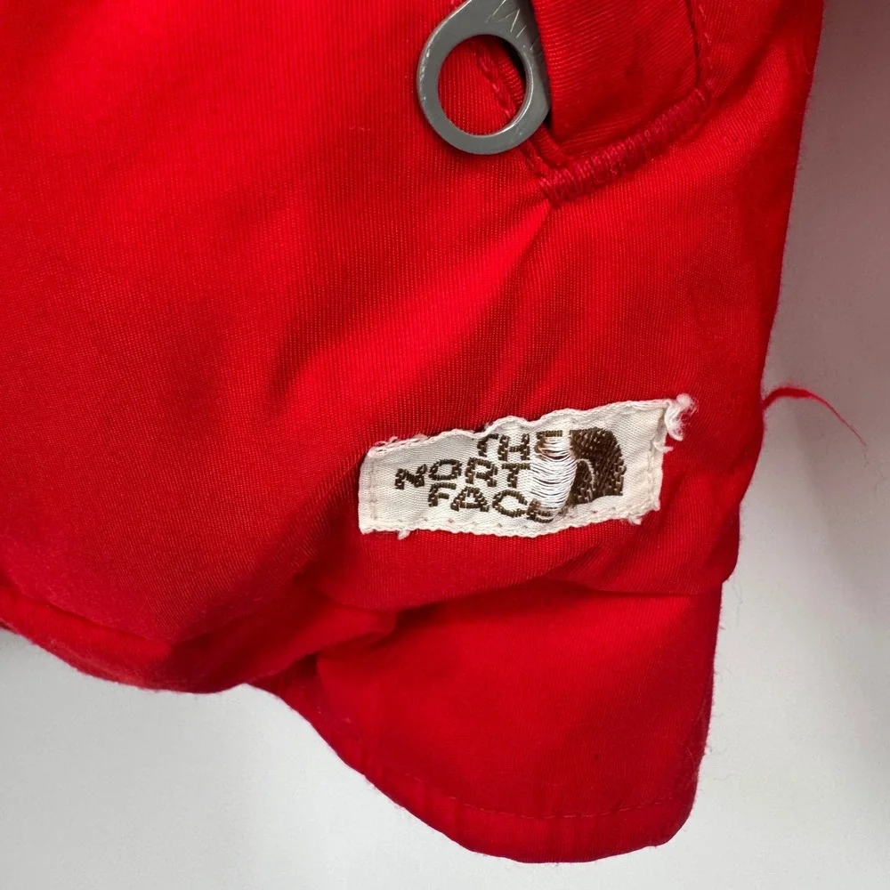 VTG 70's The North Face Brown Label Red Down Puffer Parka Jacket Mens L Made USA
